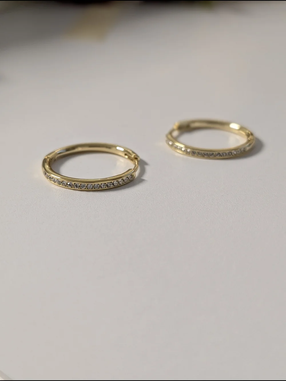 18K Gold Plated Pavé Huggie Hoop Earrings